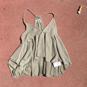 Green babydoll spaghetti strap tank